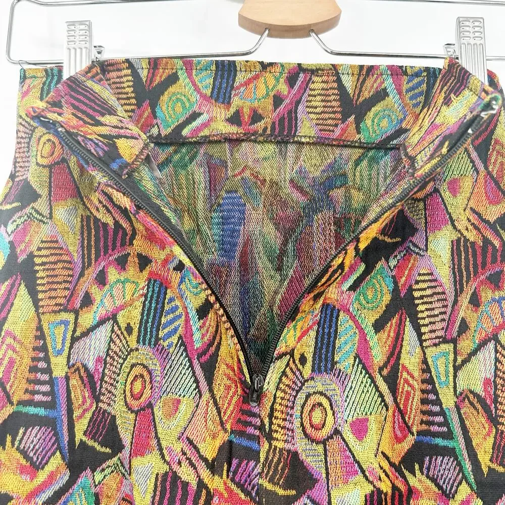 Express Tricot Womens Vintage Artsy Retro Italian‎ Art To Wear Mini Skirt Size M